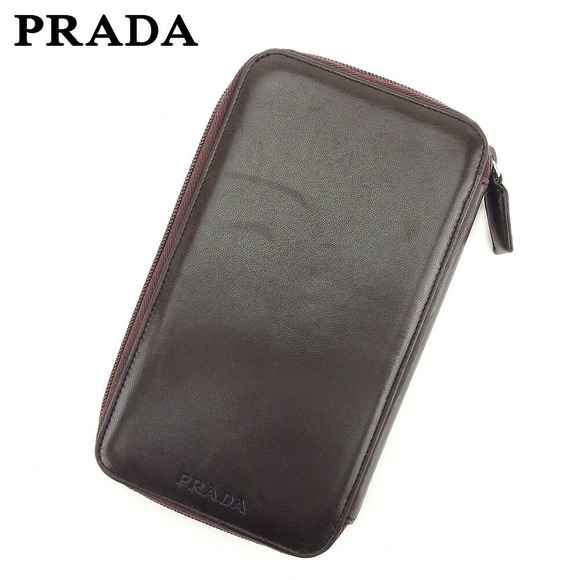 Prada brown long Zip Wallet leather - Picture 1 of 6